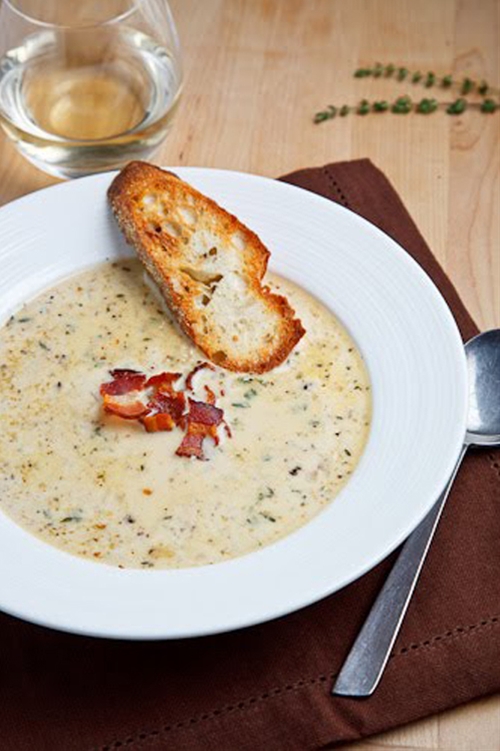 Roasted Cauliflower and Aged White Cheddar Soup recipe Chefthisup