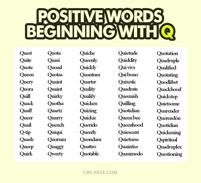 150 Beautiful & Positive Words That Start With Q To Describe Someone