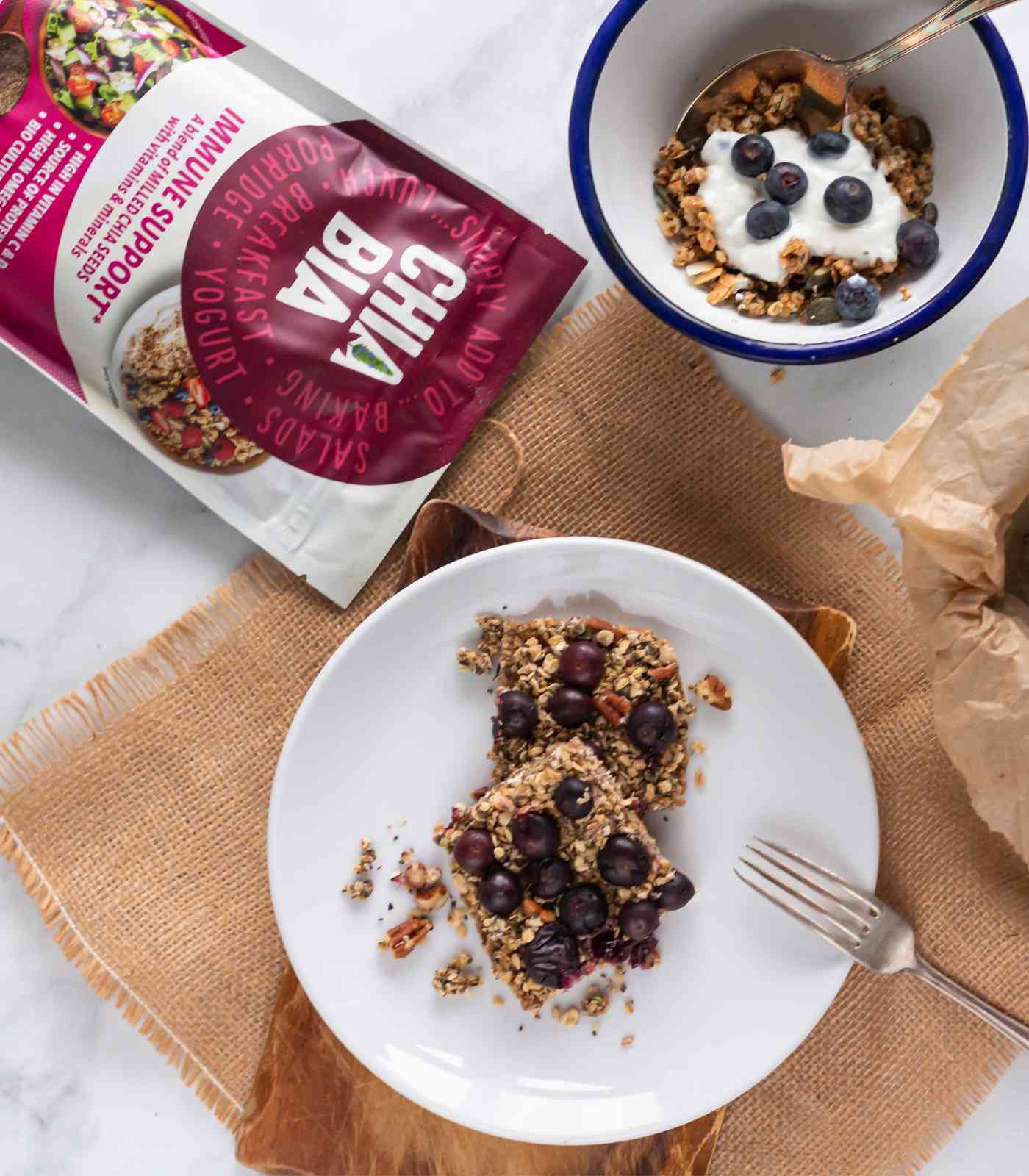 Quick Blueberry Oat Breakfast Bars Immune Supporting Recipe Chia Bia