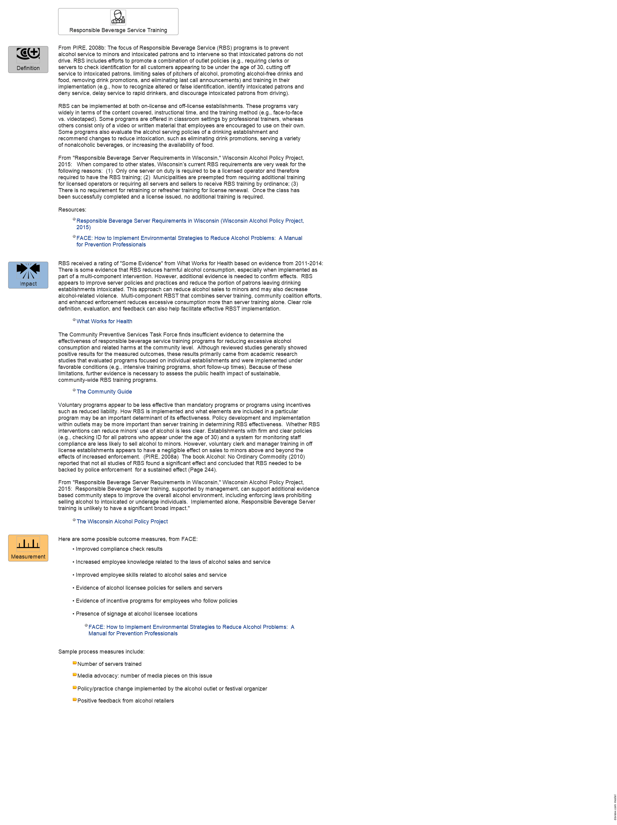 Responsible Beverage Service Training