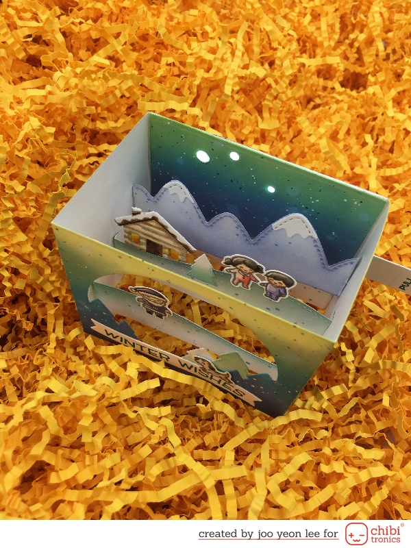 Shadow Box Card with a Cabin Chibitronics