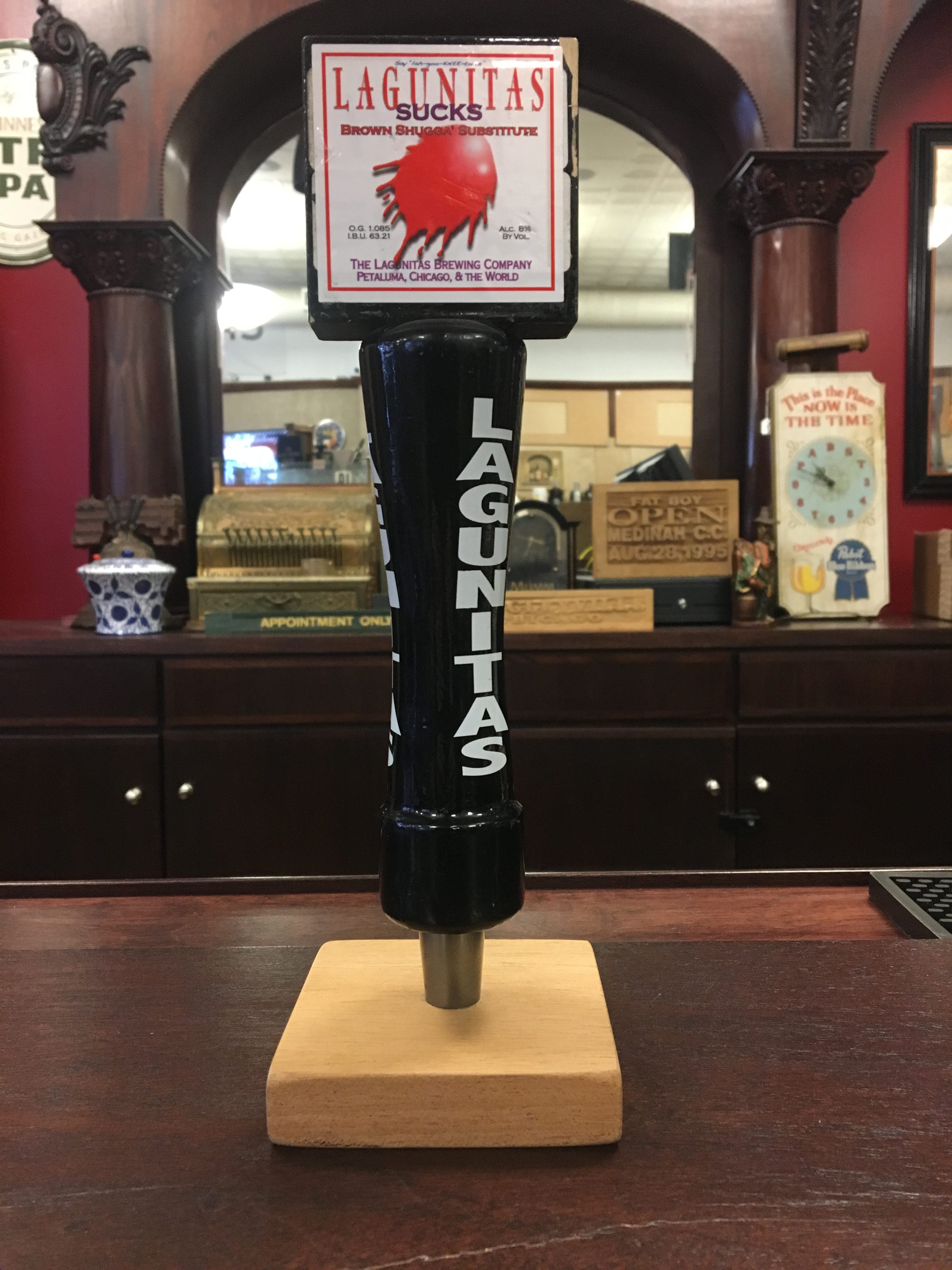 The Lagunitas Brewing Co’ Sucks Brown Shugga’ Substitute Ale Tap Handle