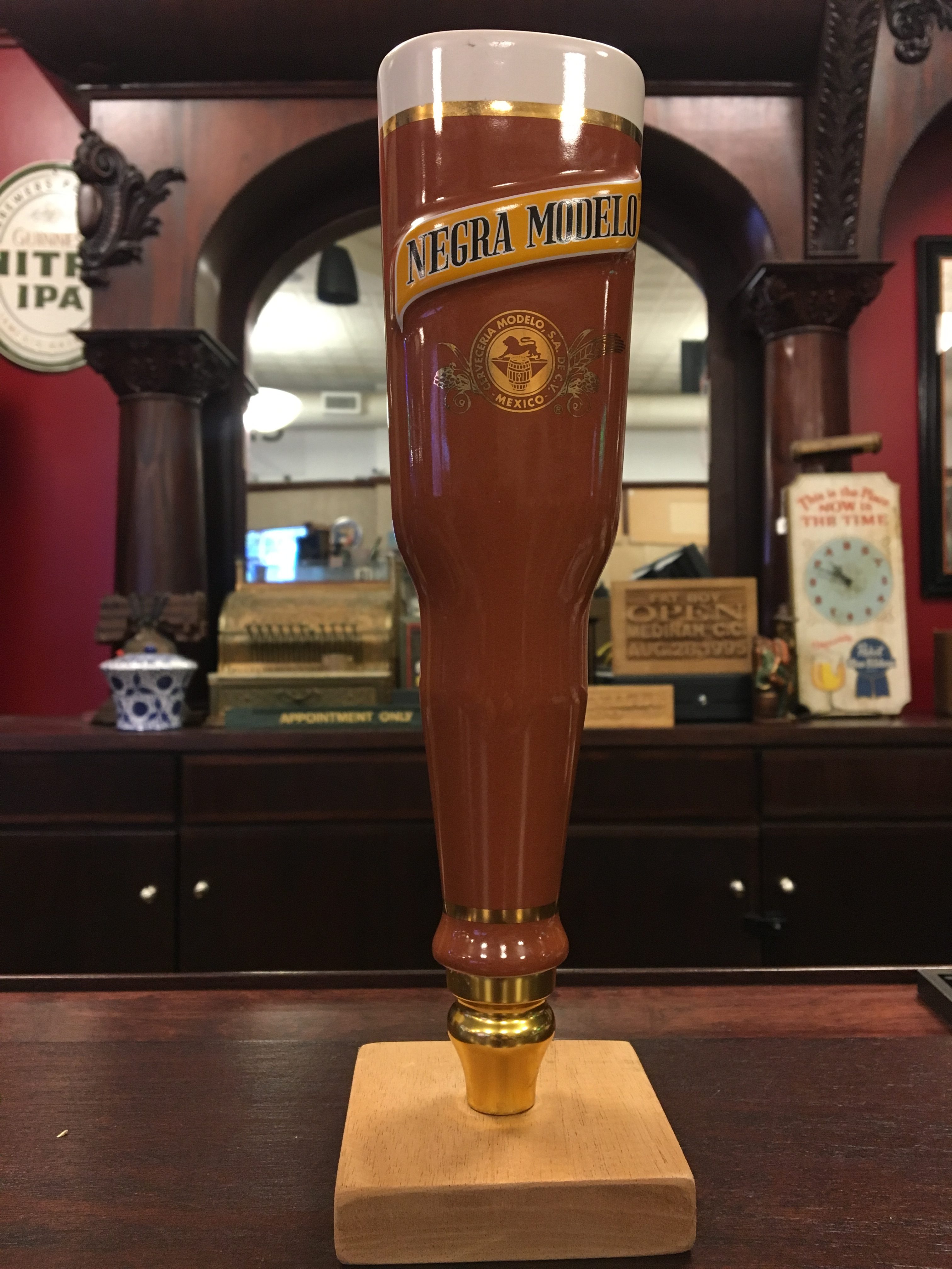 Grupo Modelo, Modelo Negro Lager Tap Handle • Chicago Bar Store Bar