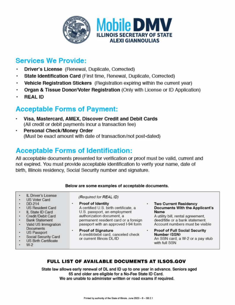 Efficient driver's license services offered by DMV mobile unit at Oak