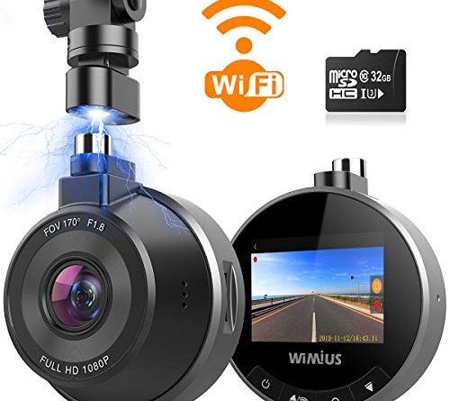 Dash Cam WiFi, WIMIUS 1080p Dash Camera for Cars, Car Camera