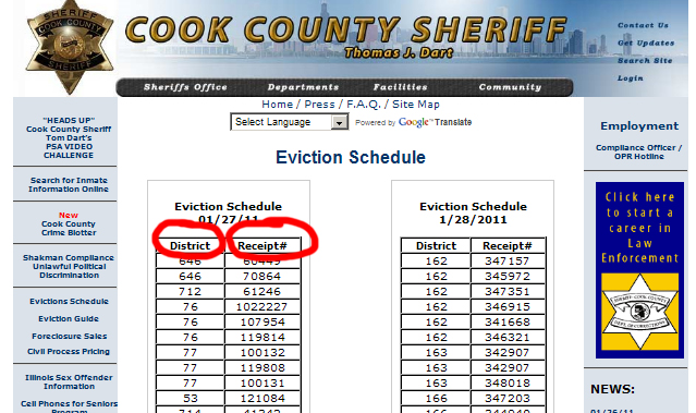Cook County Sheriff eviction procedure