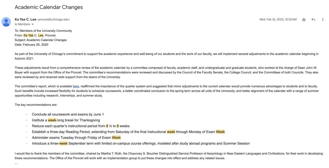 Chicago Maroon Graduating FourthYears Speak on Experience With the 10Week Quarter