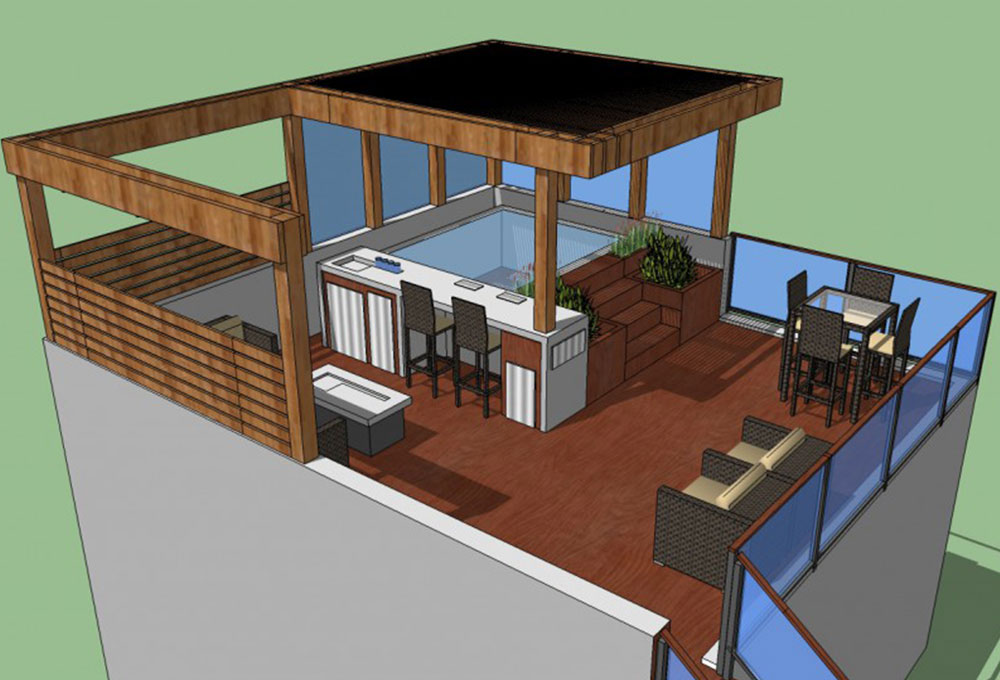 Hot Tub Oasis Chicago Roof Deck + Garden