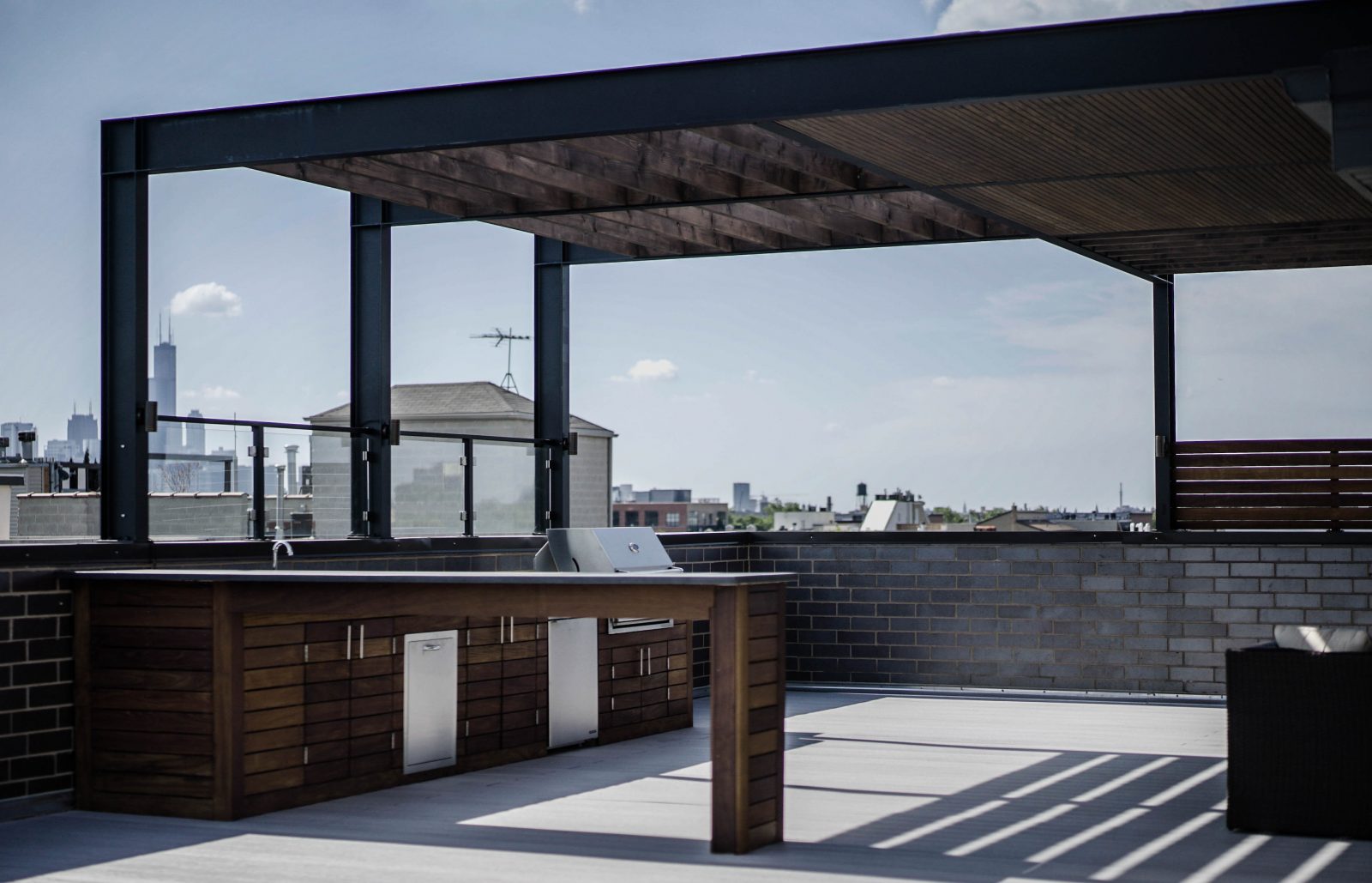 Steel Shade Structure Chicago Roof Deck + Garden