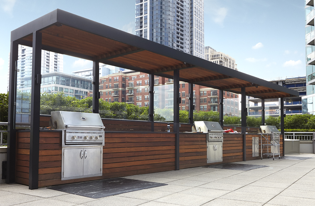 Steel Shade Structure Chicago Roof Deck + Garden