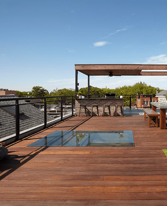 Iron & Ipe Garage Roof Deck Projects Chicago Roof Deck + Garden