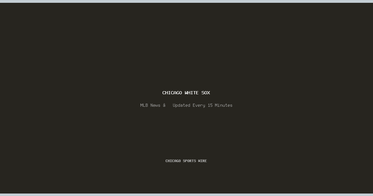 White Sox News Today Latest Chicago White Sox Updates Scores