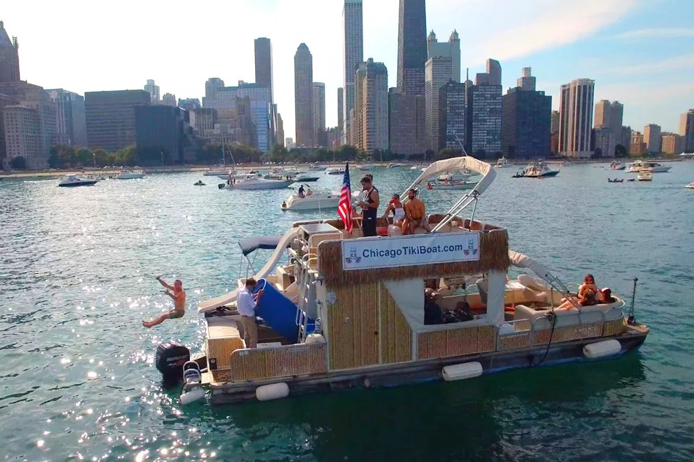 TIKI PONTOON CHICAGO TIKI BOAT