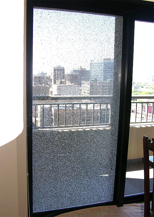Shattered sliding door
