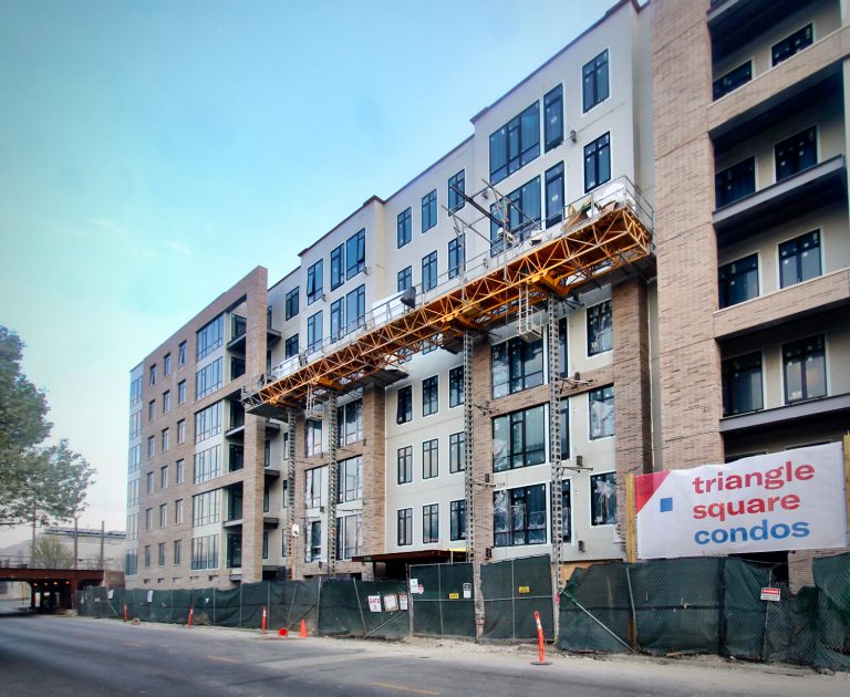 Facade at Triangle Square Nears Completion in Bucktown Chicago YIMBY