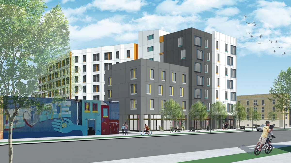 Exterior Walls Complete for Emmett Street Apartments in Logan Square