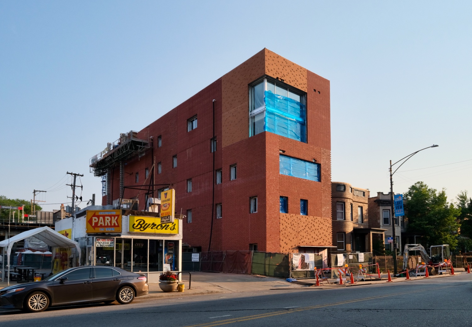 Brick Cladding Progresses at Broadway Youth Center in Lake View