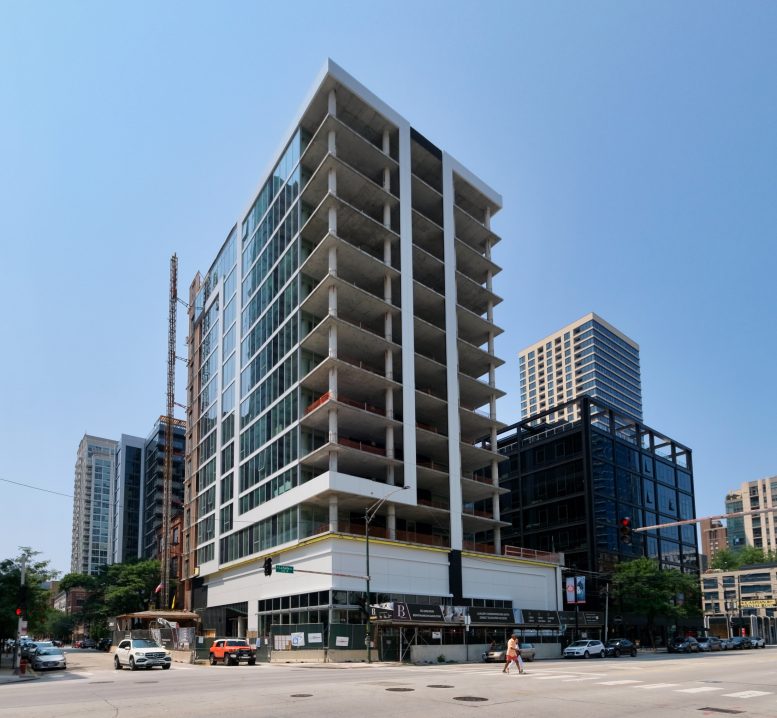 Bentham Condominiums Undergo Final Facade Work in River North Chicago