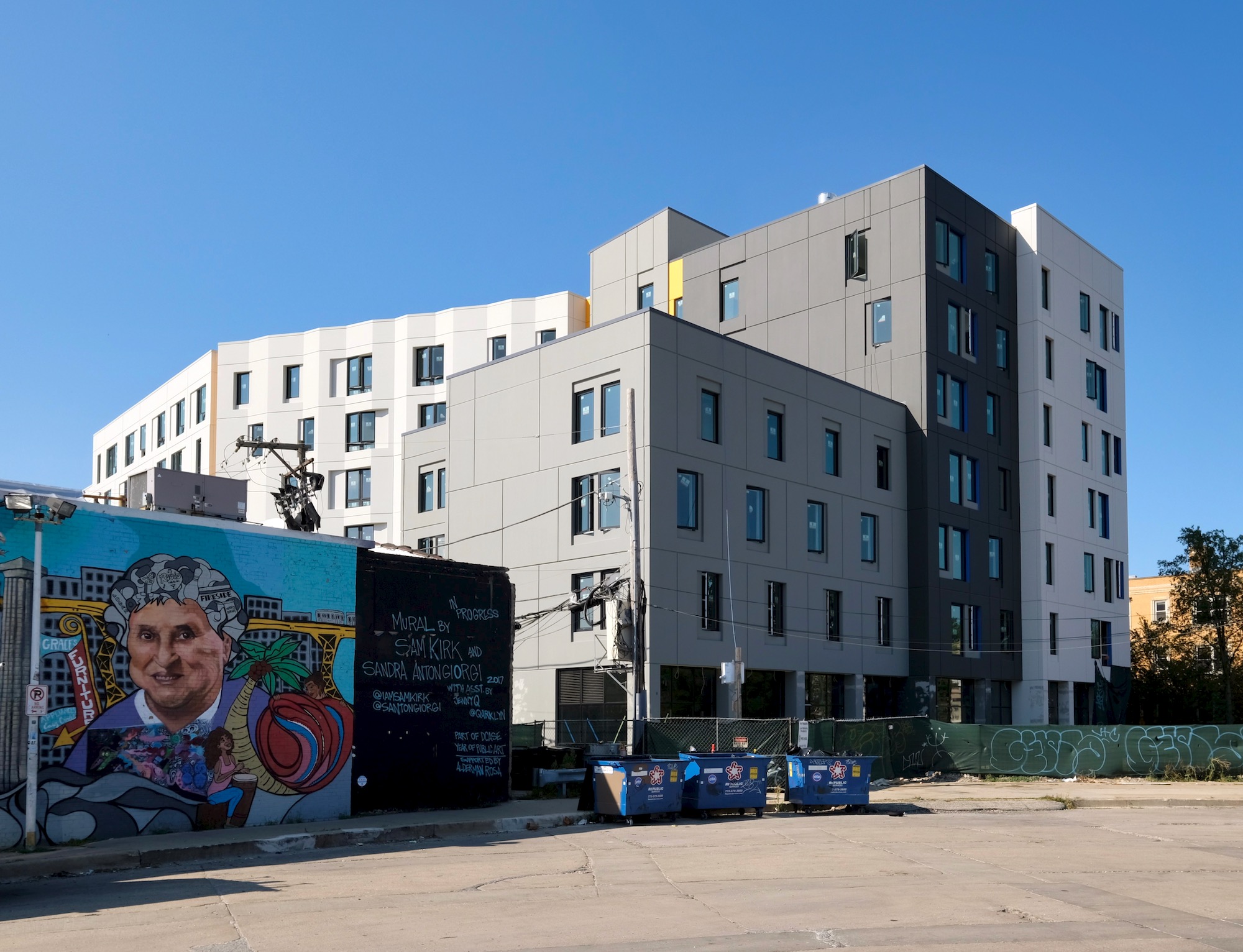Facade Wraps Up for Emmett Street Apartments at 260238 N Emmett Street in Logan Square