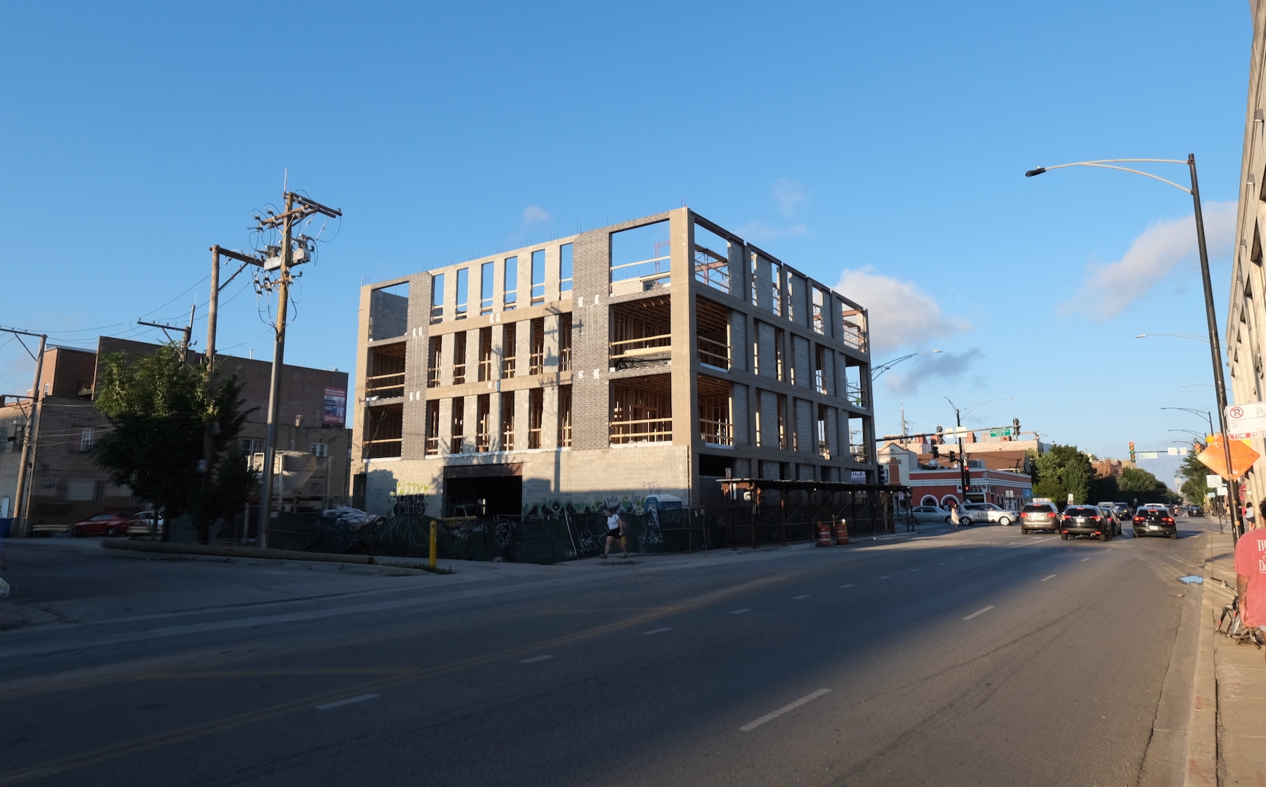 Facade Work Underway for 2406 W Armitage Avenue in Logan Square