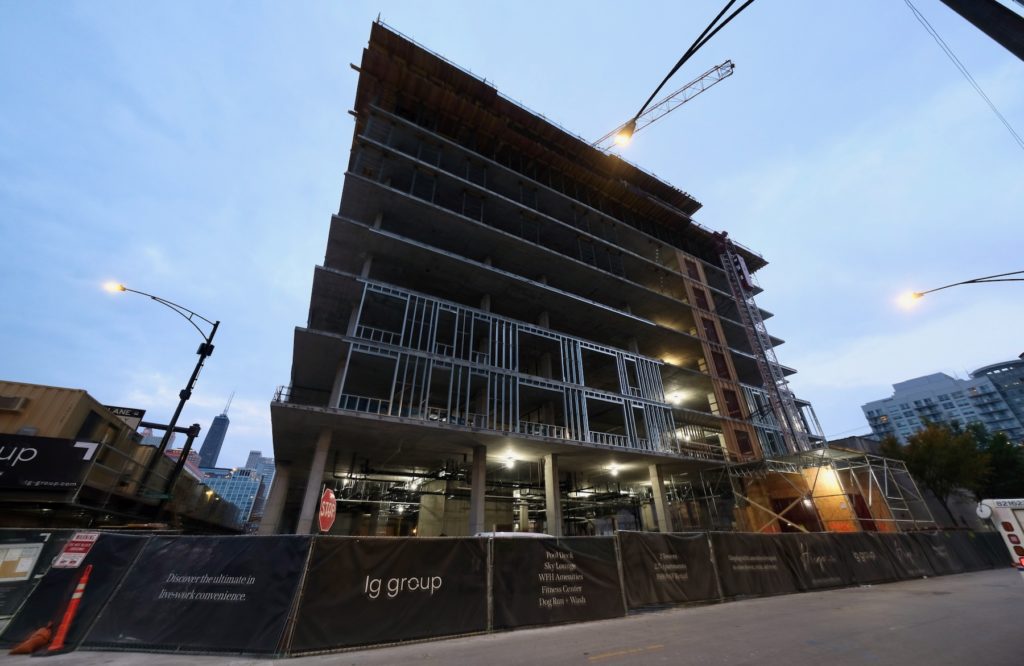 TwoBuilding 'HUGO' Development Reaches Full Height in River North