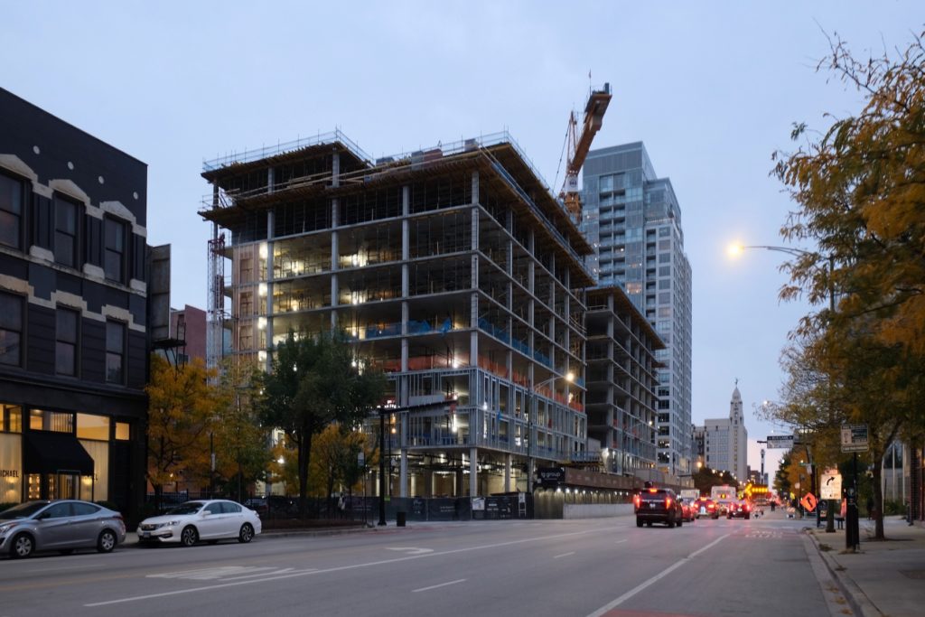 TwoBuilding 'HUGO' Development Reaches Full Height in River North