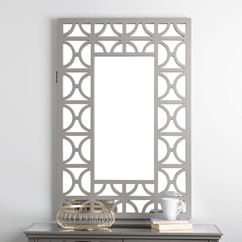 Large Grey Wooden Wall Mirror Santiago Grey Collection
