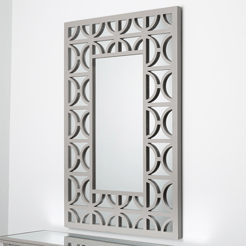 Large Grey Wooden Wall Mirror Santiago Grey Collection