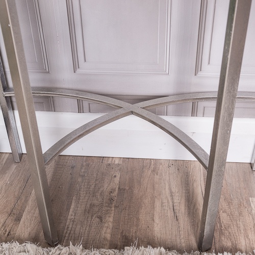 Silver Mirrored Half Moon Table Chic Interior