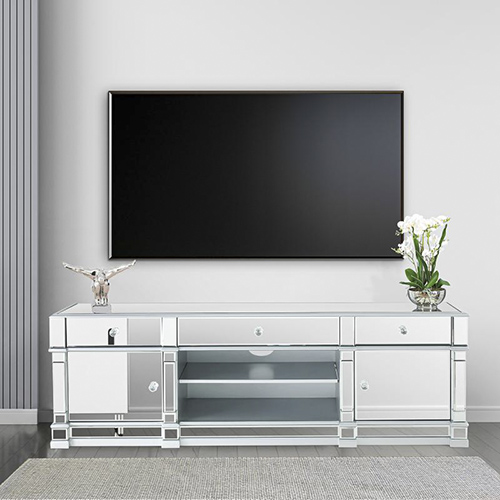 Large Silver Mirrored TV Monte Carlo Collection