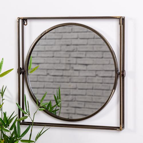 Industrial Rustic Square Wall Mirror Chic Mirrors