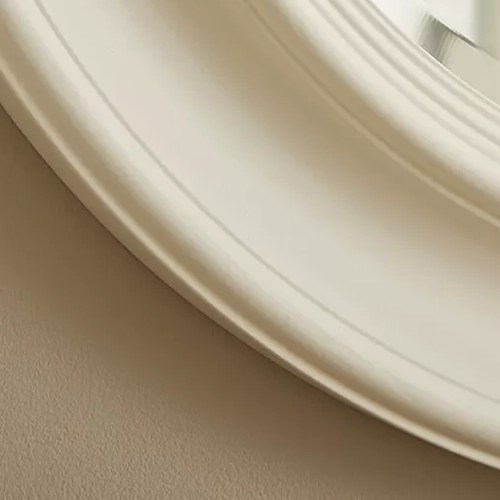 Large Round Country Vintage White Wall Mirror 80cm x 80cm