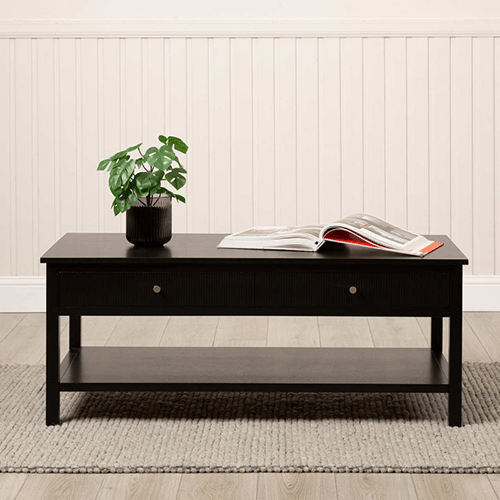 Black Wooden Coffee Table London Collection Chic Interior