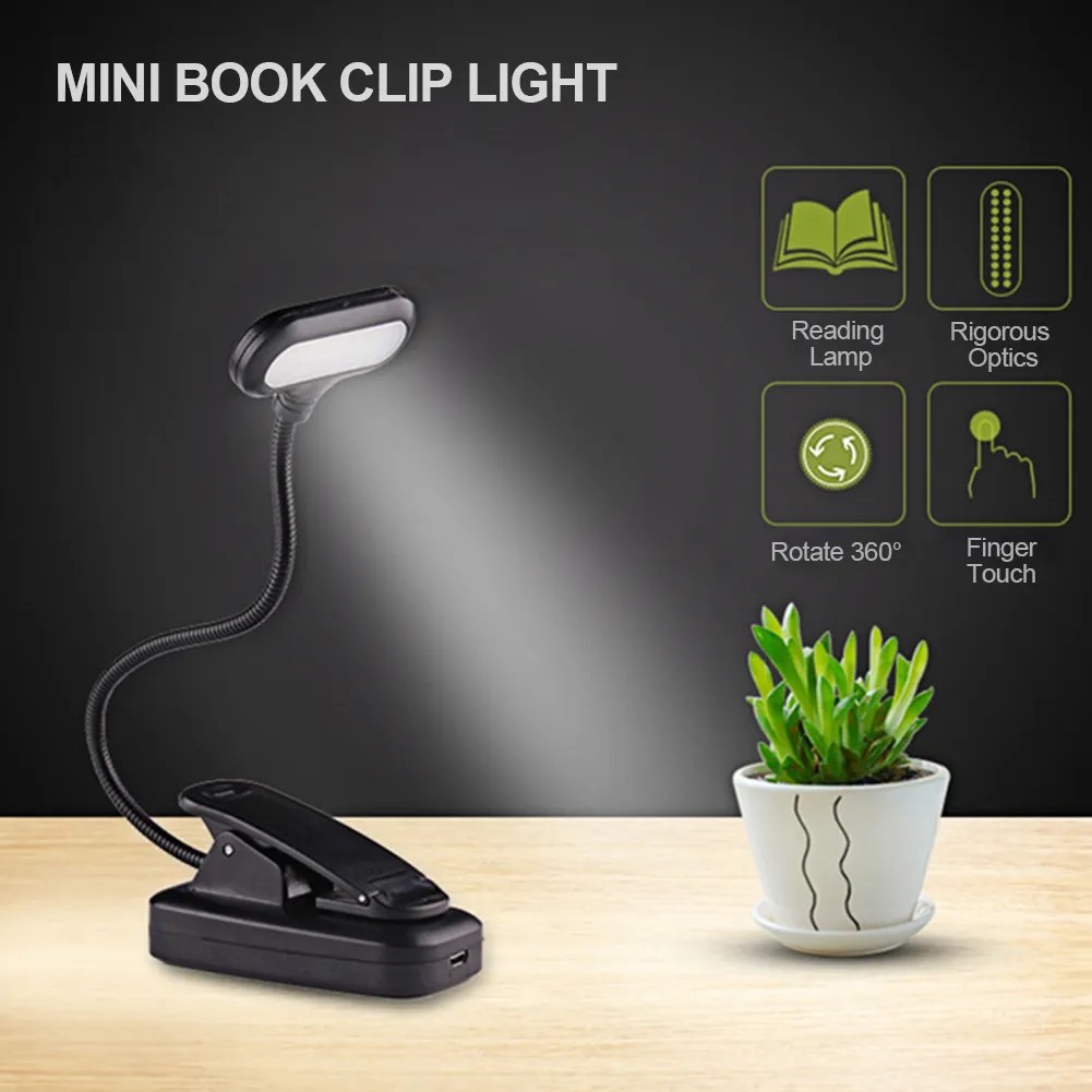 LED Flexible Night Light Mini ClipOn Study Desk Eye Protection Lamp