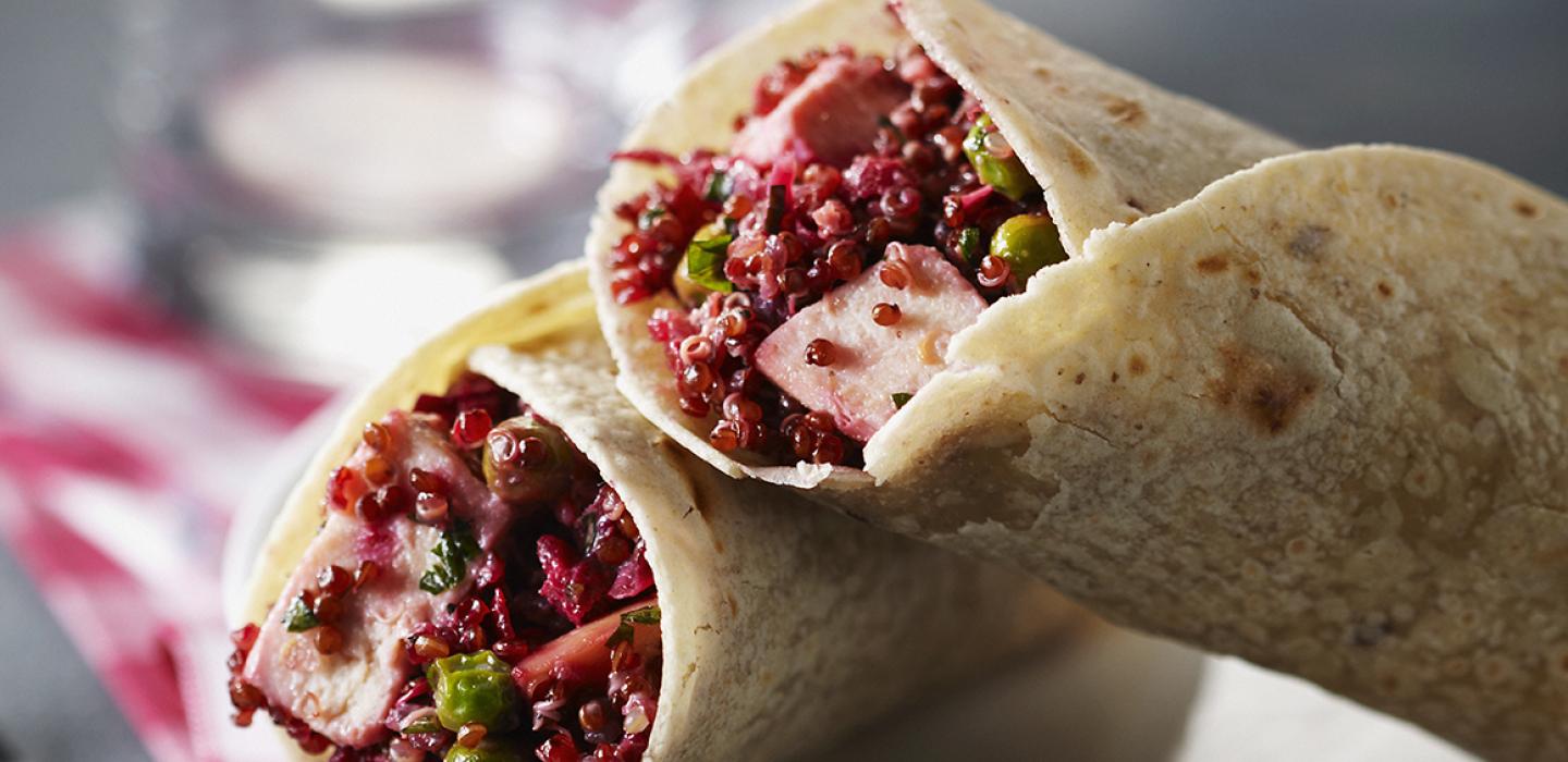 Red Quinoa & Chicken Rice Tortilla Wraps Alberta Chicken Producers