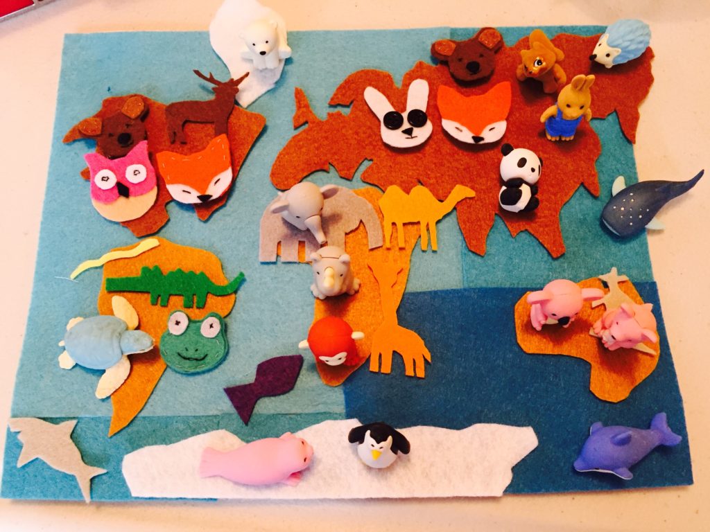 Animal World Map Felt Board 11 Creative activities for kids Chicklink