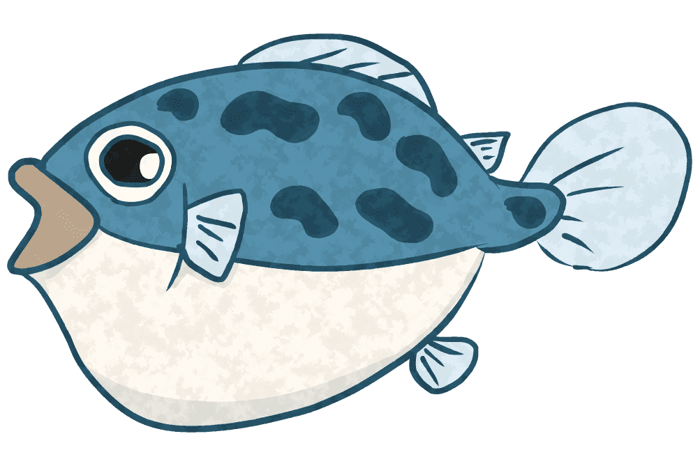 ふぐイラスト フリーで使える海の面白高級魚の素材 チコデザ
