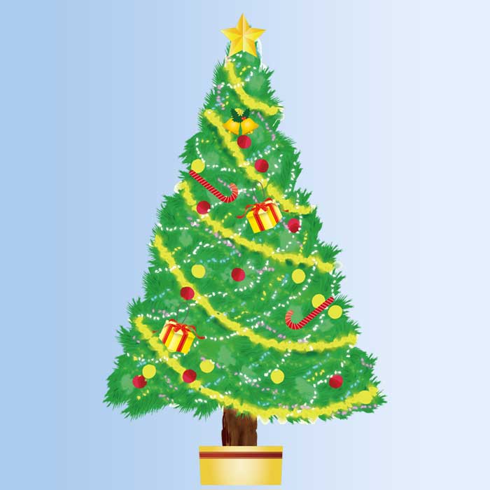 クリスマスツリー 無料イラスト | 素材Good クリスマスツリーのイラスト - 可愛い無料のもみの木素材 - チコデザ