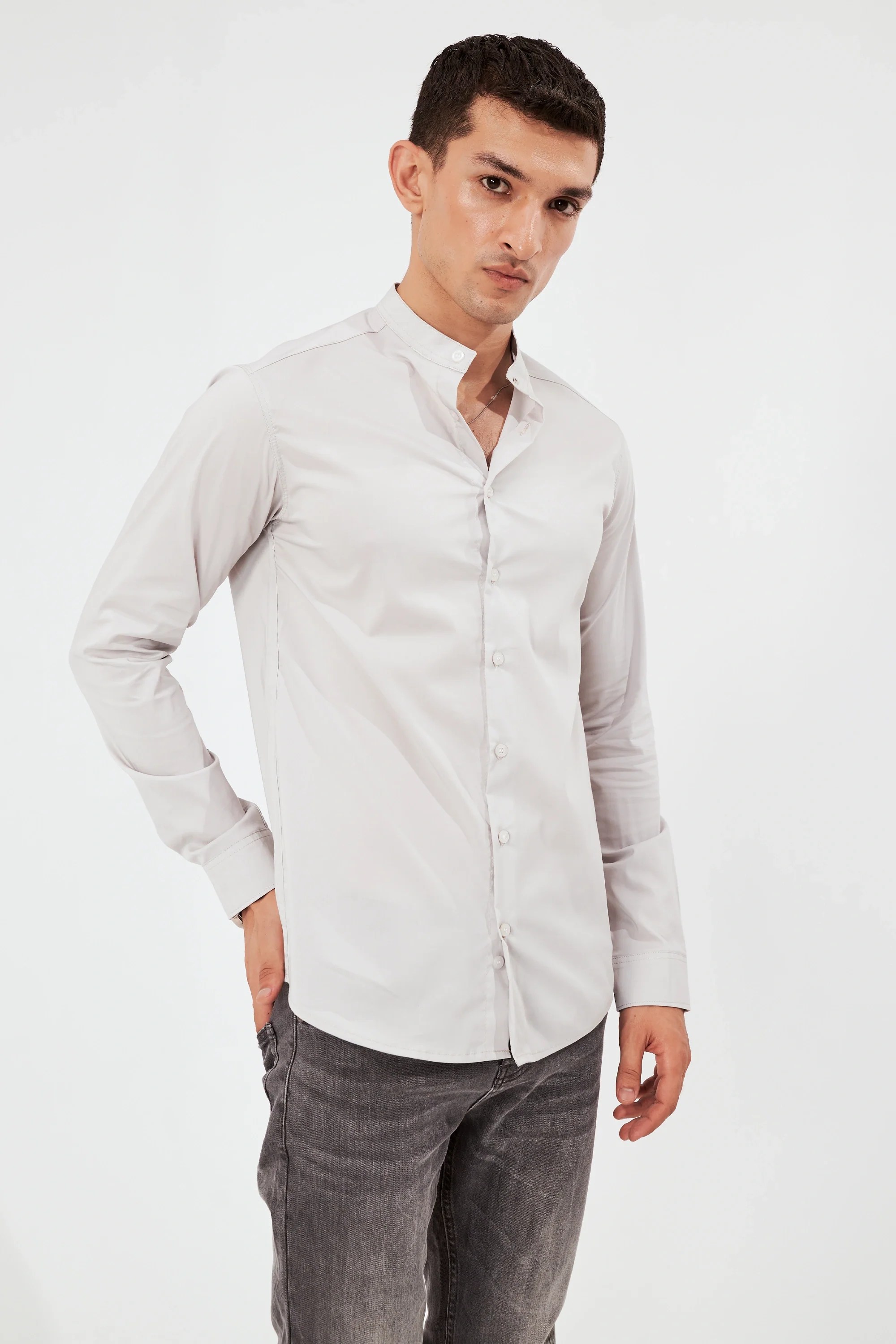 Men's ButtonUp Shirt Light Grey