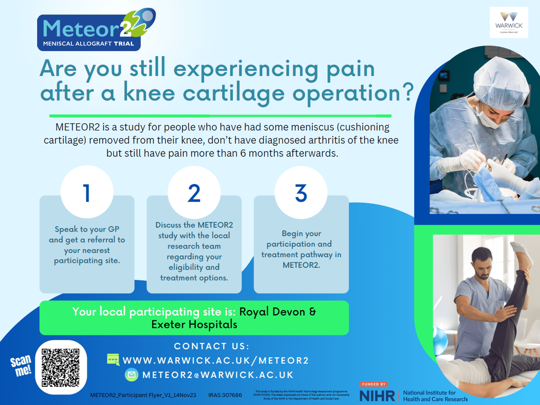 Still Experiencing Pain After Knee Cartilage Operation? METEOR2 Study