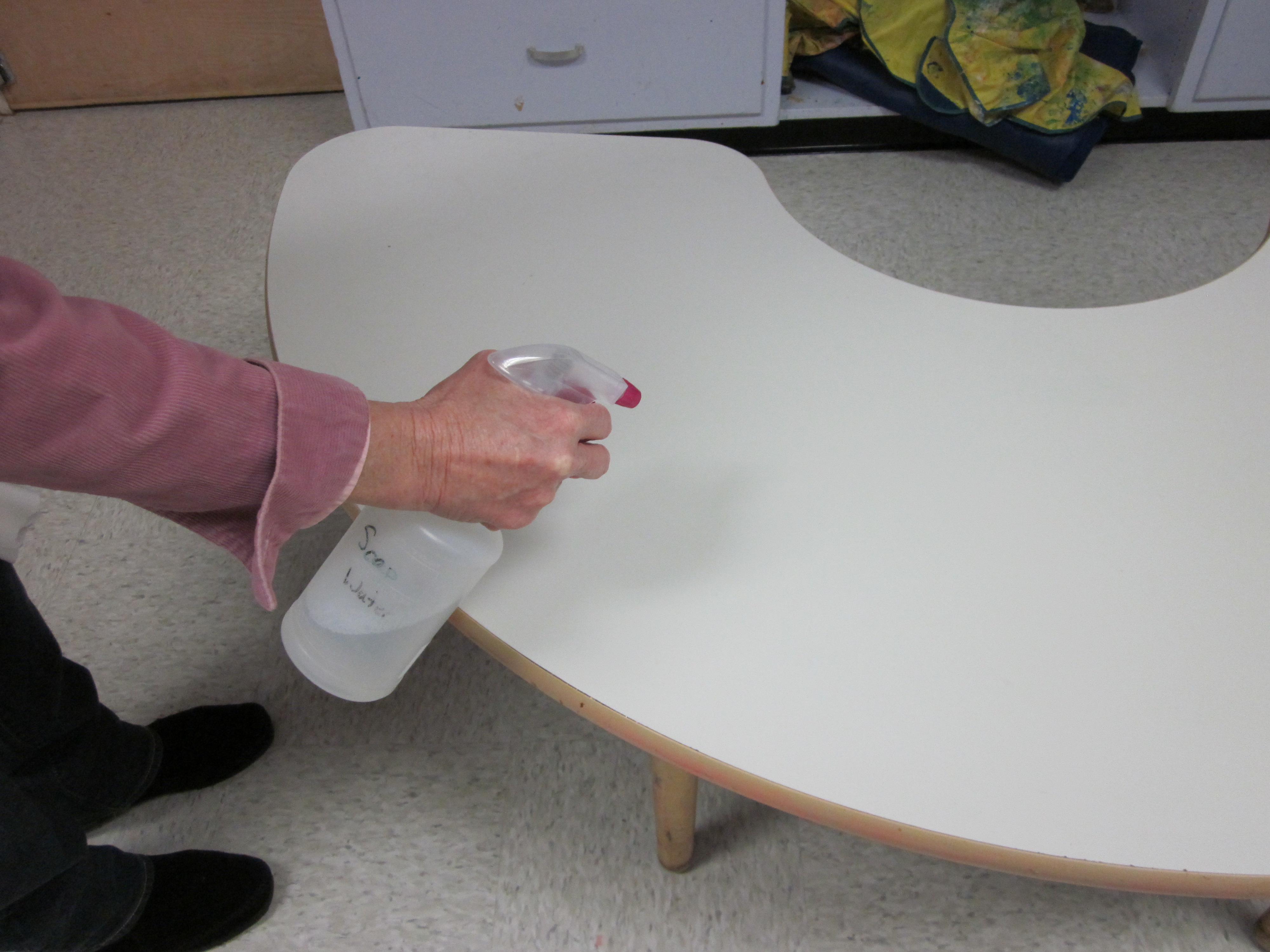 Disinfect Child Care Surfaces with a Bleach and Water Solution