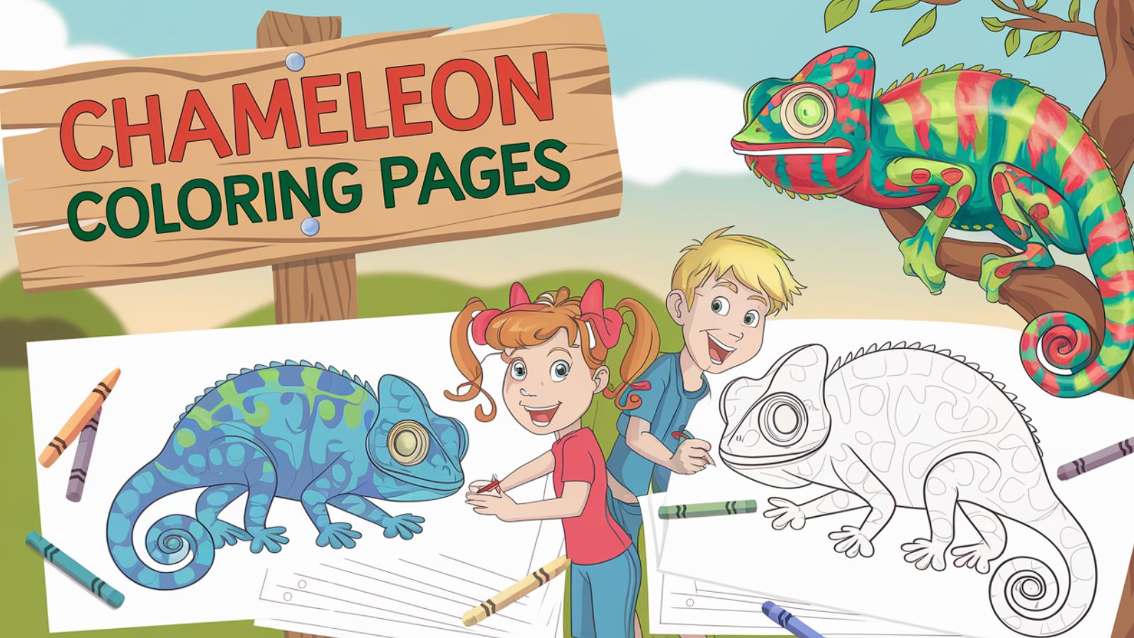 Chameleon Coloring Pages Free PDF Printables ???????????????? Children Coloring