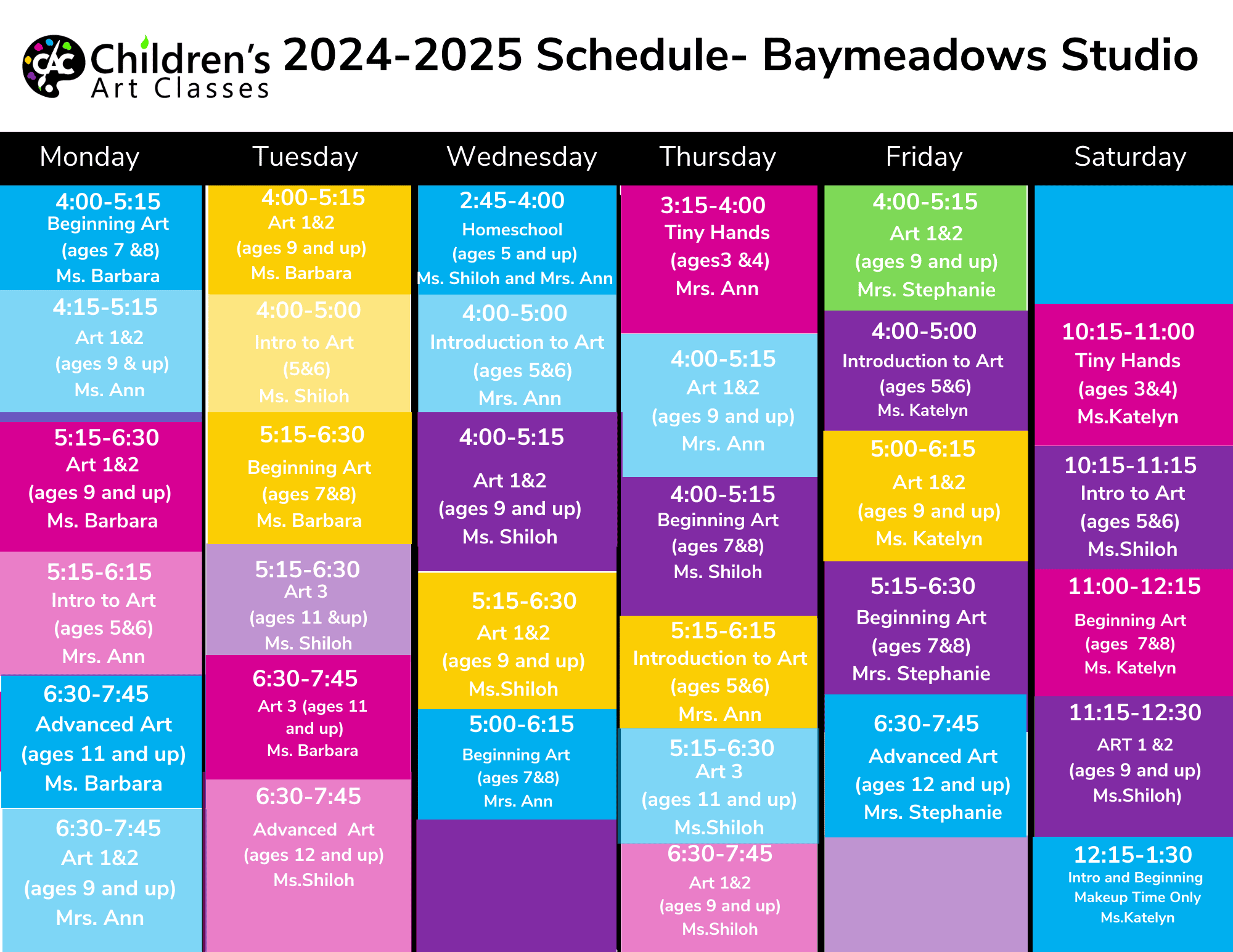 Art Classes Jacksonville Duval County Children’s Art Classes