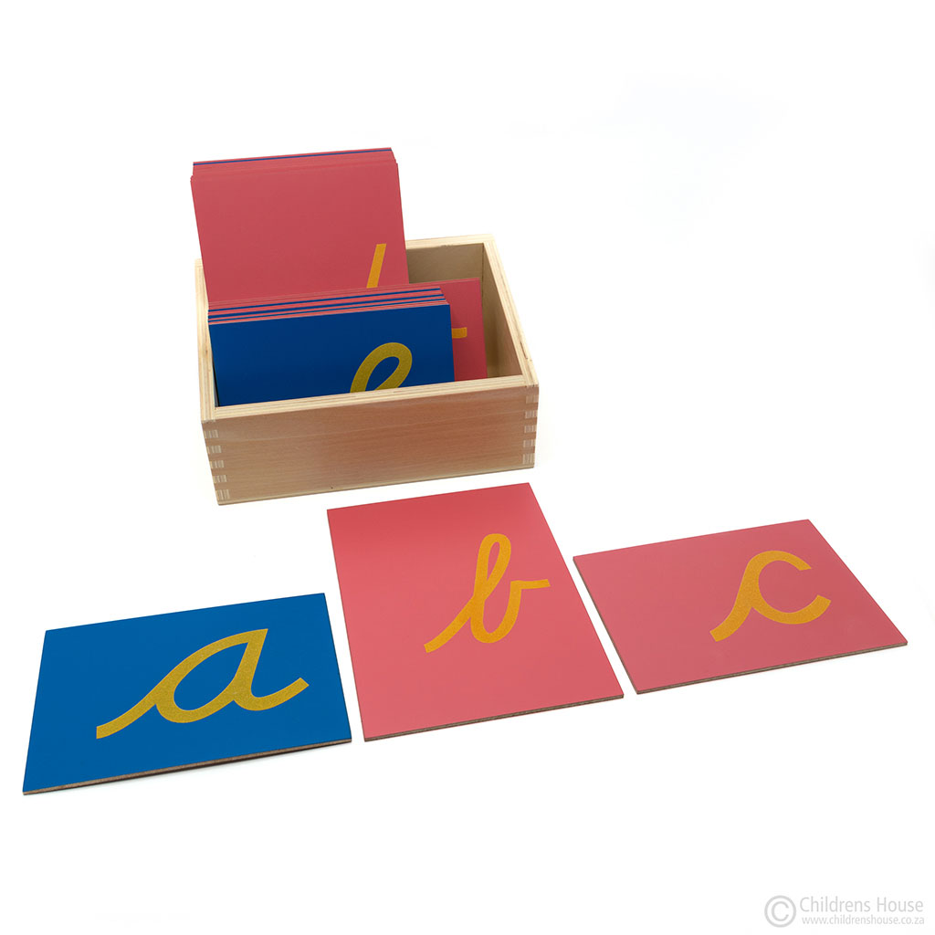The Sandpaper Letters Cursive Childrens House Montessori Materials