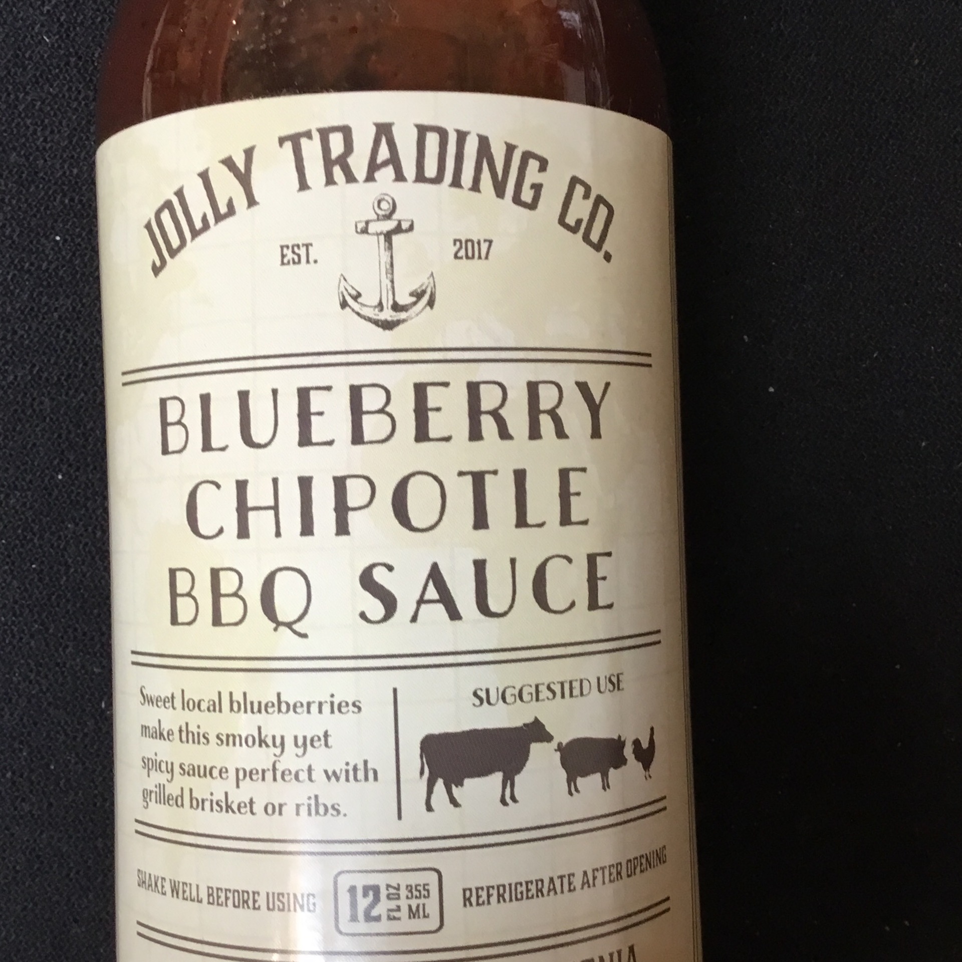 Jolly Trading Blueberry Chipotle BBQ Sauce Chili Smith Family Foods