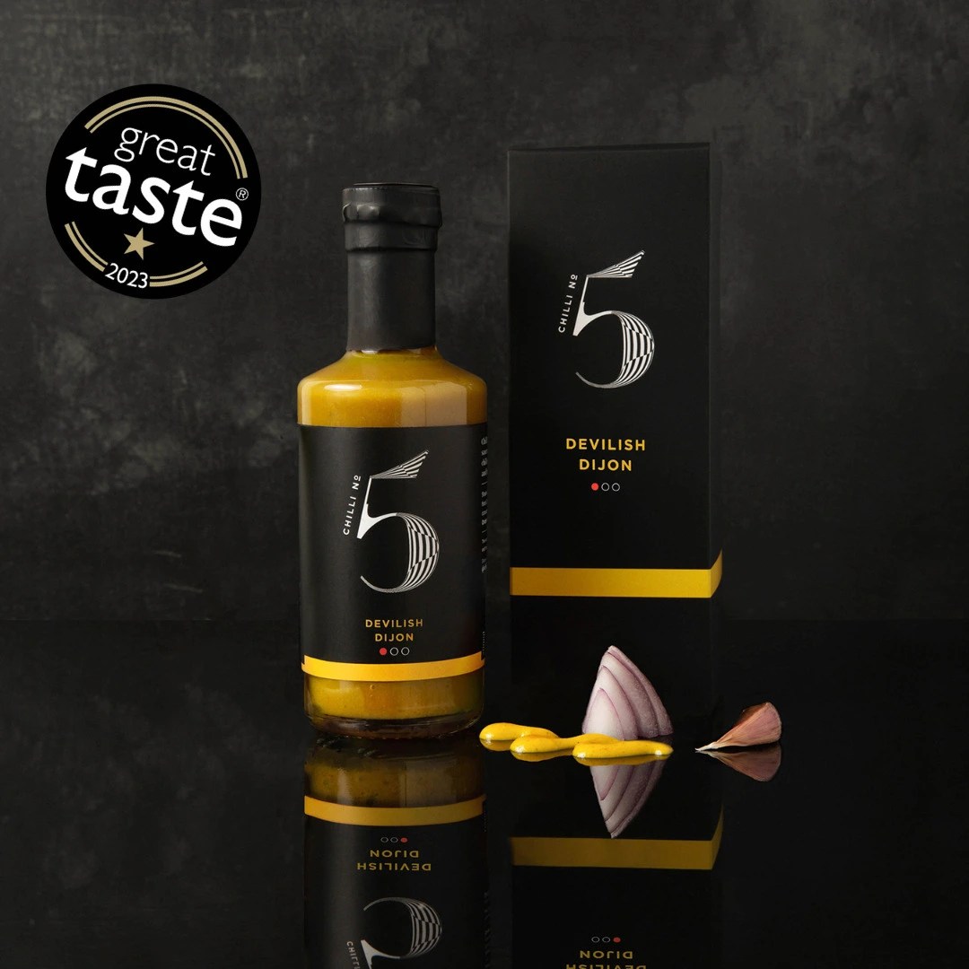 Devilish Dijon 200ml Mustard Hot Sauce Chilli No. 5