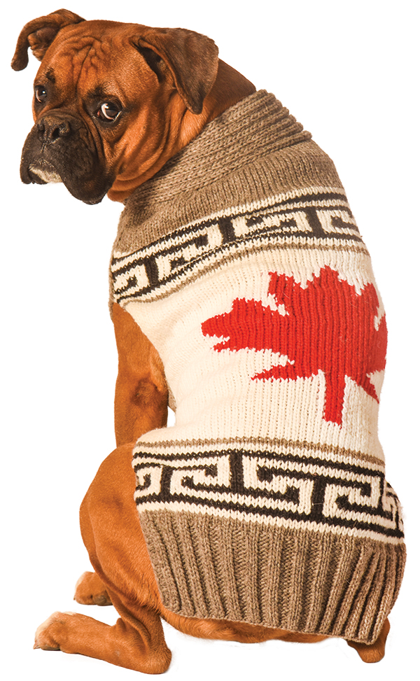 Grey Canadian Maple Leaf Dog Sweater Chilly Dog Sweaters