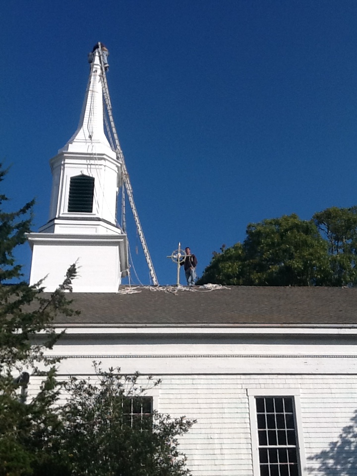Steeple and Cross Repair Completed The Chilmark Community Church