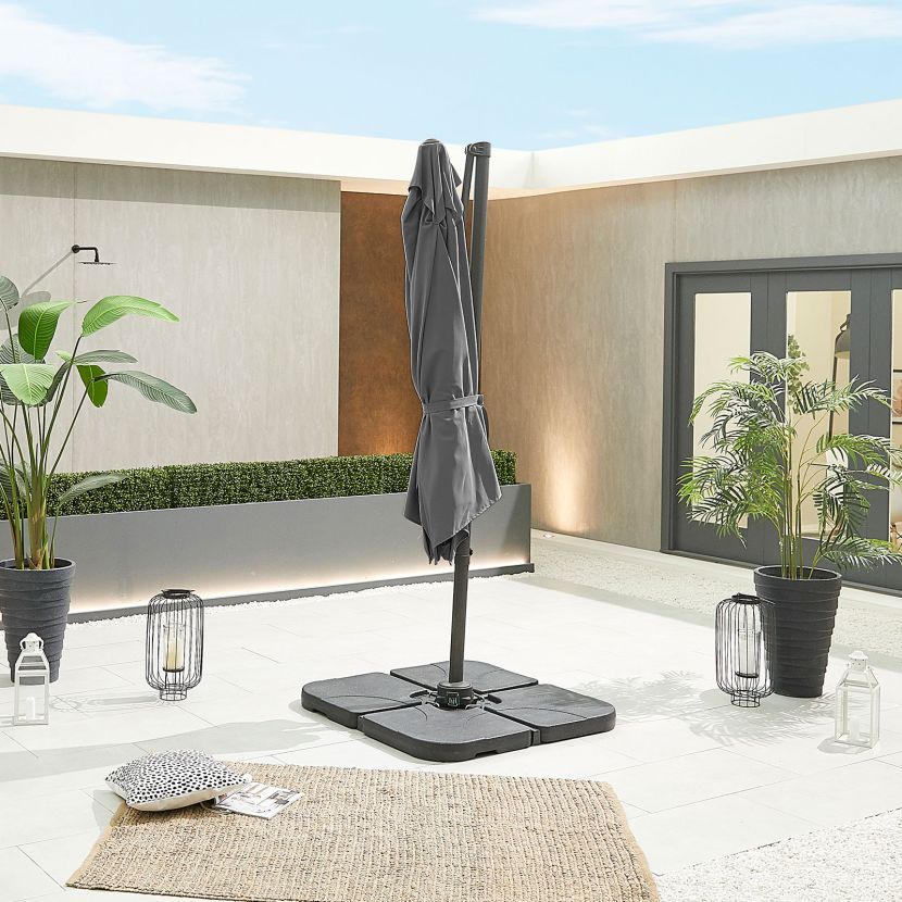 Apollo 3m x 2m Rectangular Cantilever Parasol Crank & Tilt Grey