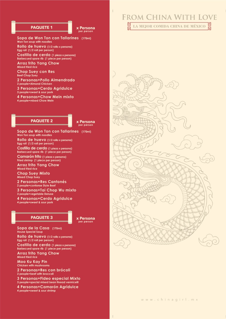 Menu China Girl